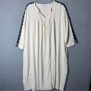 Masai Womens Tunic Top / Dress Size M Cream Black Lace